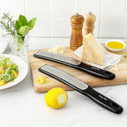 Spring Chef Premium Lemon Zester Grater with Handle - Ginger, Nutmeg, Garlic Grater - Heavy Duty Kitchen Tool - Stainless Steel Citrus Zester with Blade Cover - Fine & Coarse Shred, Set of 2, Black