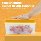 Satax Silicone & Plastic Ice Cube Trays with Lids and Bin - Durable, BPA-Free, Easy Release, Perfect for Cocktails, Coffee & More (2, yellow)
