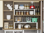 Adjustable Expanable Stackable Spice Rack Shelf Pantry Storage Organizer for Kitchen Cabinet,Countertop,Bathroom and More.Space is no Longer Limited(2Packs/White/Large)