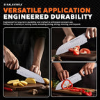 7 Inch All-Purpose Santoku Knife, German X50CrMoV15 Steel, Comfortable Handle, Razor Sharp Edge, Gifted Sheath, Outdoor Cooking (RUPA)