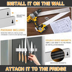 Ninonly 16 Inch Magnetic Knife Holder for Refrigerator Stainless Steel Magnet Knife Strip for Wall Mounted No Drilling Knife Rack with Powerful Magnetic Pull Force Fridge Applicable