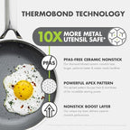 GreenPan Hybrid 13 Piece Nonstick Stainless Steel Cookware Set, APEX Tri-Ply Thermobond PFAS-Free Ceramic Pots & Pans, Induction & All Cooktop Compatible, Oven Temp to 850°F, Dishwasher Safe, Silver
