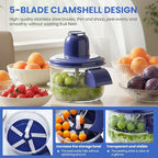 Electric Grape Peeling Machine, Garlic Peeling Machine, Automatic Peeler, Garlic Peeler Skin Remover Commercial Fruit Rechargeable Milk Tea Fruit Shop Special Equipment (Blue)