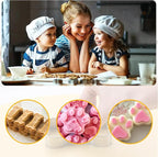 Silicone Molds Puppy Dog Paw & Bone Shaped 2 in 1 and Stainless Steel Cookie Cutter,for Homemade Treats Cat Animal Ice Candy Chocolate Baking Mold(Pink&Purple&Red)
