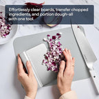 Misen Stainless Steel Bench Scraper - Versatile Food Scraper with Walnut Handle - Ideal for Kitchen, Pastry & Dough - Durable Cutting Board Scraper Tool - Effortless Transfer into Pots & Pans - White