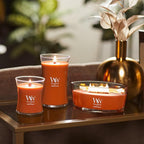 WoodWick Pumpkin Praline Holiday Candle Gifts for Women and Men, 21.5 oz Large Hourglass Candle with Crackling Wick