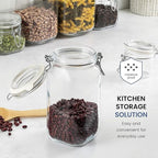 Bormioli Rocco Fido Glass Jar - 67.75 oz Large Airtight Container with Clamp Lid & Rubber Seal, BPA-Free Italian Jar for Fermentation, Kombucha, Sauerkraut, Pickles, Kefir & Homemade Beverages