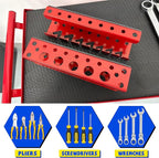 ULIBERMAGNET Magnetic Screwdriver Holder,Magnetic Wrench Holder,Heavy Duty Red Metal Hand Tool Storage Organizer,Set of 2 Magnetic Mount Tool Holder for Garage,Workbench,Tool Cart,PegBoard