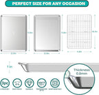 Baking Sheet with Rack Baker's Secret Pure Aluminum Non Toxic PTFE, PFAS, PFOA, BPA Free Baking Pans Set, 100% Recycled, 3pcs Bakeware Set Baking Pans Cookie Sheets 18"
