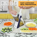 Safe Mandoline Slicer for Kitchen, Vegetable & Food Cutter & Thickness Adjustable 0.1-8 mm. Easy to Clean, Storage, Kitchen Faster Slice Artifact (Only Slice) (Blue)