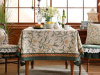 patdrea Designer French Linen Table Cloth for Rectangle Table,Vintage Fall Decorative Tablecloth,Floral Decoration Cover for Kitchen Dining Christmas,Tea Party,Thanksgiving,55"x71"-Littledaisy