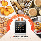 Touch Screen Toaster 2-Slice with 1.5" Wide Slots & Memory Recall | 900W Stainless Steel Smart Digital Toasters | 6 Shade Settings for Bagels & Thick Bread