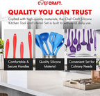 Chef Craft 9 Piece Silicone Kitchen Tool and Utensil Set, Blue