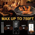 EIHO Wireless Bluetooth Meat Thermometer with 2 Ultra-Thin Probes, Smart Digital Food Thermometer 600FT Remote Range, Standalone Smart Base for Grill Smoker Roast Oven, Cooking Gifts