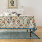 ISAENNE Designer Linen Elegant Small Square Tablecloth,Colorful Floral Bohemian Table Cloth,Wrinkle Resistant Decor Tablecloths for Dining Thanksgiving Kitchen Christmas,55"*55"-Floralsea A