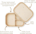 Ullabelle Leak Proof Bento Box Food-Grade Silicone Bento, BPA, Phthalate, Lead, & PVC Free - Bento Lunch Box for Daycare, Kids, & Adults - Leak Resistant Sets With Lids Snack Box Container (Peach)