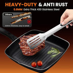 Kitchen Tongs for Cooking,Stainless Steel Spatula Tongs Locking Metal Tongs for Grilling/Barbecue/BBQ,Serving,Buffet,Perfect for Flipping Steak and Fish,Set of 2 (12 & 14 inch)