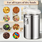 Lallisa 12 Pcs Stainless Steel Canisters 62 oz Stainless Steel Containers with Lids Food Storage Container with Airtight Clamp Lid Coffee Containers for Tea Sugar Coffee Flour Kitchen Counters