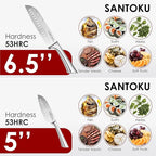 Cuisine::pro Damashiro Knife Block (Hiryu, 10-Piece Set) - Premium Japanese Steel Knife Set with Acacia Wood Block & Tempered Glass Window - Damascus-Inspired Blade