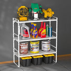 iPEGTOP Expandable Cabinet Storage Shelf Organizer Rack, Heavy Duty Stackable Steel Metal Spice Rack Adjustable Height Pantry Garage Shelf for Counter Kitchen Organization, White - 1 Pack