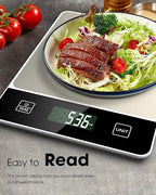 Mik-Nana Food Scale, 22lb/10kg Digital Kitchen Scale Weight Grams and Oz for Baking Cooking Coffee Meal Prep Package Postage, 6 Units with Tare Function, 1g/0.04oz Precise Graduation (White)