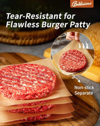 Baklicious 1100Pcs 5.5x5.5" Patty Paper - Elevate Burger Experience! Unbleached, Non-Stick Squares for Perfect Patties, Cookies, Food Storage, Sweet Candies Wrapping!