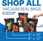 Spartan Industrial 6" X 10" Vacuum Sealer Bags - 100 Count BPA-Free Food Storage Bags for Marinating, Freezing, Sous Vide Cooking