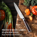 KEEMAKE Utility Knife 6 inch, Paring Knife with German High Carbon Stainless Steel 1.4116 Blade, Fruit Knife with Pakkawood Handle Small Kitchen Knives with Gift Box