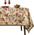 ISAENNE Designer Bohemian Linen Extra Long Rectangle Tablecloth,Colorful Floral Pattern Table Cloth,Wrinkle Resistant Decorative Tablecloths for Dining Thanksgiving Kitchen,63"*110"-Grace A