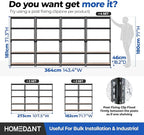 HOMEDANT 5 Tier Laminated Boltless Metal Shelving Unit Adjustable Garage Storage Utility Rack Heavy Duty Shelves Organization Shelf Warehouse Pantry Shed 35.9" W x 18.2" D x 71.3" H 10Pack