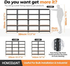 HOMEDANT 28"W x 12.3"D x 59.5"H 5-tier Boltless Metal Shelving Unit Adjustable Garage Storage Utility Rack Heavy Duty Shelves Organization Multipurpose Shelf Warehouse Kitchen Living Room pantry 1Pack