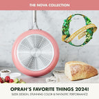 GreenPan Nova 8” & 10” 2 Piece Frying Pan Skillet Set, Oprah’s Favorite Things 2024, Induction Suitable PFAS-Free Nontoxic Ceramic Nonstick, Dishwasher & Oven Safe, Quick Even Heating, Coral