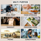 Klex 16 Oz, 150 Sets Meal Prep Containers with Airtight Lids, BPA Free, Reusable Plastic Food Container, 16 oz, Round, Black/Clear, 150 Sets