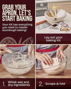 Superbaking Banneton Bread Proofing Basket, Sourdough Bread Baking Supplies, Round 9 Inch Sourdough Starter Kit, Proofing Basket for Baking, Bread Making Supplies Tools, Banneton Basket Gift Set
