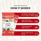 Self-Heating Buffet Kit – Flameless Food Warmer Set for Parties – Includes 4 Trays, 4 Half-Size Heat Pads & Foil Pans – Keeps Hot Food Hot for up to 3 Hours – Gel Fuel Can Alternative