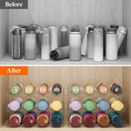 Lifewit Stackable Water Bottle Organizer for Cabinet, Plastic Bottle Holder Fits Bottles & Tumblers up to 3.8" Diameter, Pantry, Countertop & Fridge, 3 Tier Holds 12 Bottles, 2 Pack