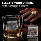 Berlinzo Ice Stamp Ring Bull for Cube & Sphere - Custom Ice Cubes for Whiskey, Mojito Cocktails - Halloween Party Gift - Bull Shaped Brass Ice Stamp w/ 3mm Depth - Black
