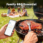 Smart Bluetooth Wireless Meat Thermometer, Standalone Display Base, Digital Meat Thermometer with App Control, 500FT Wireless Range for BBQ, Grill, Oven, Smoker, Air Fryer Needs
