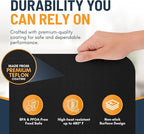 Toaster Oven Liners for Bottom of Oven (2 Pack) Reusable Non-Stick Heat Resistant Toaster Liners, Compatible with Ninja, Cuisinart, Emeril Lagasse & More, Toaster Mat, 12"x12" (Black)