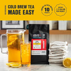 Tiesta Tea - Lemon Black Cold Brew, Loose Leaf, Lemon Citrus Black Tea, Premium High Caffeinated Blend, Cold Brew Packets, Makes 64 oz of Pitcher Per Bag (Pack of 10)