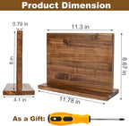Magnetic Knife Holder,Double Sided Magnetic Knife Block for Kitchen Counter,Acacia Wood Strong Magnet Knife strip