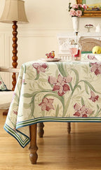 patdrea Designer Green Rectangle Tablecloth,Framhouse Vintage French Violets Pattern Tablecloths,Elegant Floral Table Cover Decor for Kitchen Dining Christmas,Party,Thanksgiving,63"x87"-Tara a