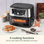 Cuisinart Air Fryer, 9-Quart Basket Stainless Steel Fryer Oven with 6 Presets to Roast, Bake, Broil, Air Fry, Dehydrate and Keep Warm, Dishwasher-Safe Parts, Quick & Easy Meals, AIRX-221, Black
