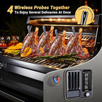 Wireless Meat Thermometer with 4 Probes, INKBIRD WiFi Meat Thermometer Digital Wireless for Rotisserie Grill Oven,Unlimited Range Dishwasher Waterproof Bluetooth Thermometer for iOS & Android
