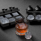 Bangp Large Ice Cube Tray for Whiskey,Perfect Etched Ice Cubes, Big Ice Cube Mold for Cocktails,Whiskey (Etched Sphere)