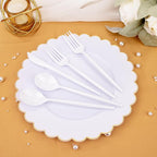 Supernal 180PCS White Plastic Silverware,White Utensils Set Disposable,Disposable Silverware Include 60 Forks,60 Knives,60 Spoons,Heavy Duty Party Cutlery for Birthday,Dinner,Wedding