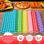 Fulmoon 600 Sheets Waxed Deli Paper Sheets for Food 12 x 12 Inch Polka Dot Dry Wax Paper Greaseproof Food Basket Liners Sandwich Wraps for Wrapping Bread Baking BBQ Picnic Party (Multicolor)