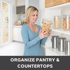 Oggi Clear Canister with Clamp Lid, 28 oz - Large Airtight Food Storage Container, for Kitchen & Pantry Storage of Bulk, Dry Foods Including Pasta, Flour, Sugar, Coffee, Rice, Tea, Spices & Herbs