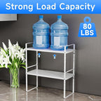 Expandable Cabinet Shelf Organizer, Stackable Kitchen Pantry Counter Storage, Adjustable Closet Cupboard Stand Rack Risers Spice Organization 80LBS Heavy Duty White Large 2 Pack