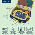 Bentgo Kids Lunch Bag - Durable, Double-Insulated Lunch Bag for Kids 3+; Holds Lunch Box, Water Bottle, & Snacks; Easy-Clean Water-Resistant Fabric & Multiple Zippered Pockets (Space)